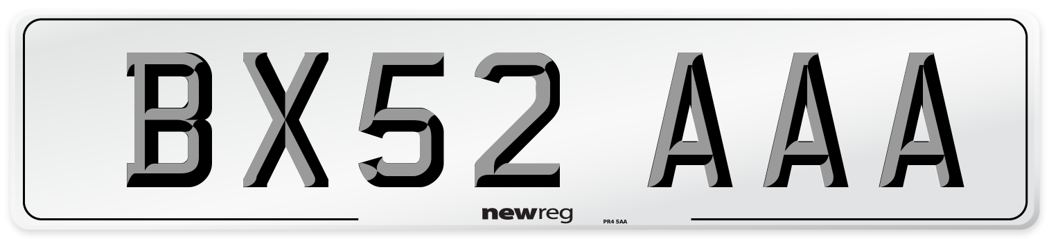 BX52 AAA Number Plate from New Reg